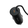 Безжична стойка за вентилация (C40141000111-00) - Baseus - 15W, с 25W зарядно за запалка, USB, светлинен ринг - Черно