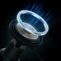 Baseus - Безжичен държач за вентилационен отвор на кола (C40141001111-00) - 15W, N52 магнити, 360°, околна светлина, Anti-Shake, мини размер - черен