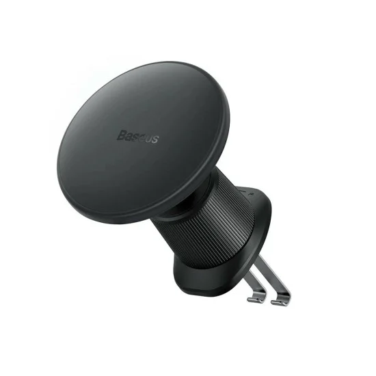 Baseus - Безжичен държач за вентилационен отвор на кола (C40141001111-00) - 15W, N52 магнити, 360°, околна светлина, Anti-Shake, мини размер - черен