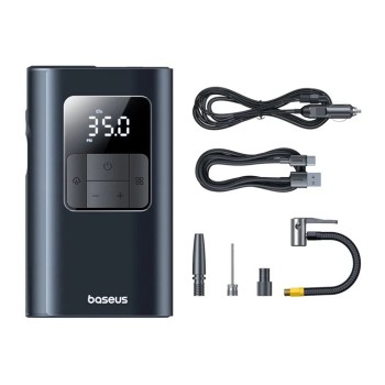 Baseus - Компресор за кола PrimeTrip VA1 (C11169001121-00) - Жичен и безжичен, с фенерче, 6000mAh, Външна батерия, 75W - Черен