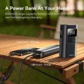 Baseus - Компресор за кола PrimeTrip VA1 (C11169001121-00) - Жичен и безжичен, с фенерче, 6000mAh, Външна батерия, 75W - Черен