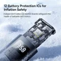 Baseus - Компресор за кола PrimeTrip VA1 (C11169001121-00) - Жичен и безжичен, с фенерче, 6000mAh, Външна батерия, 75W - Черен