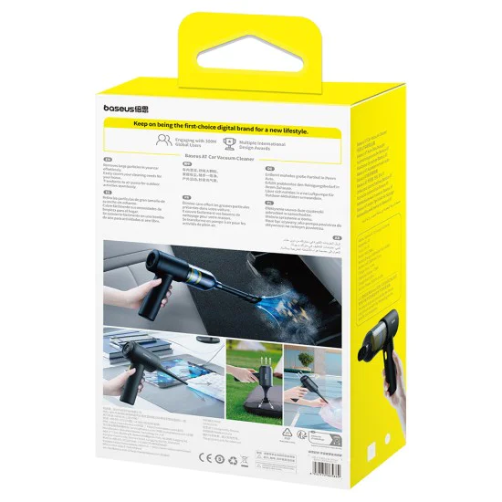 Прахосмукачка за кола – Baseus AT C30476600121-00 – безжична, 5000Pa, 45W, 4000mAh, LED, T-shape, 54000RPM – Черен