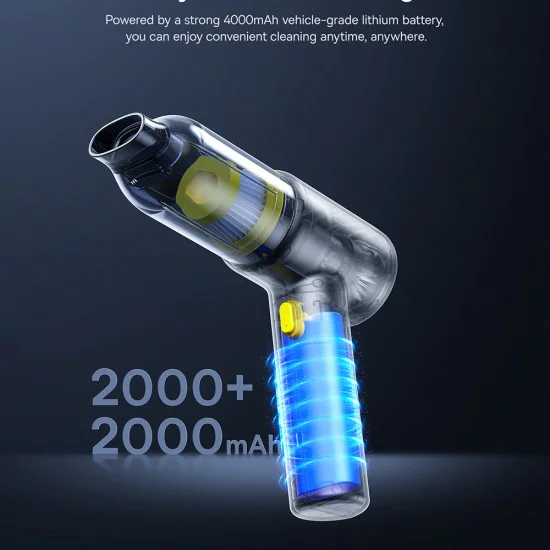 Прахосмукачка за кола – Baseus AT C30476600121-00 – безжична, 5000Pa, 45W, 4000mAh, LED, T-shape, 54000RPM – Черен