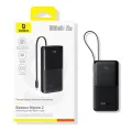 Baseus - Power Bank Bipow 2 (P10077101113-00) - с вграден USB-C кабел, Type-C, USB, Smart Display, 10000mAh, 20W - Черен