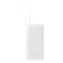 Baseus - Power Bank Bipow 2 (P10077101213-00) - с вграден USB-C кабел, Type-C, USB, Smart Display, 10000mAh, 20W - Бял