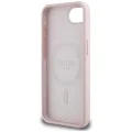 Калъф за iPhone 16e - Guess - Silicone Script Metal Logo (GUHMPSE4SMBSLP) - Розов