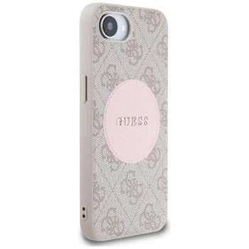 Калъф за iPhone 16e - Guess - 4G Circle Classic Logo MagSafe (GUHMPSE4P4PGRSGP) - Розов