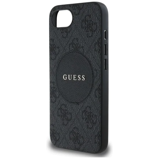Калъф за iPhone 16e - Guess - 4G Circle Classic Logo MagSafe (GUHMPSE4P4PGRSGK) - Черен