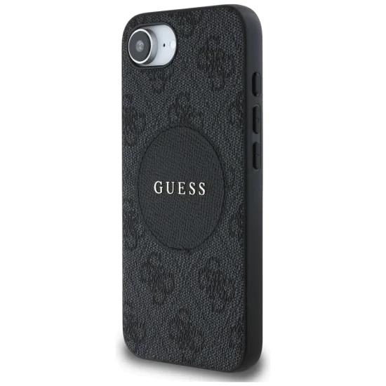 Калъф за iPhone 16e - Guess - 4G Circle Classic Logo MagSafe (GUHMPSE4P4PGRSGK) - Черен