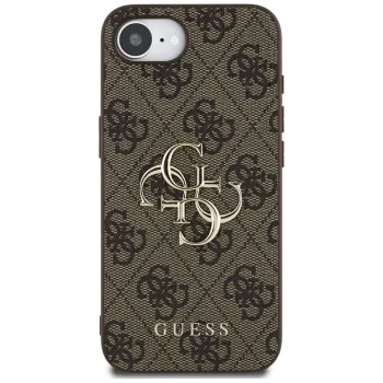 Калъф за iPhone 16e - Guess - Hardcase 4G Big Logo (GUHCPSE44GMGGR) - Черен
