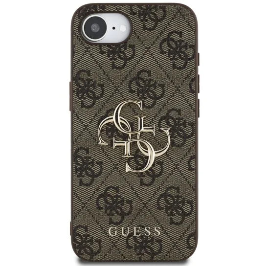 Калъф за iPhone 16e - Guess - Hardcase 4G Big Logo (GUHCPSE44GMGGR) - Черен