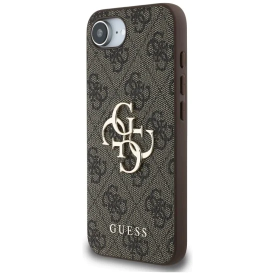 Калъф за iPhone 16e - Guess - Hardcase 4G Big Logo (GUHCPSE44GMGGR) - Черен
