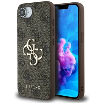 Калъф за iPhone 16e - Guess - Hardcase 4G Big Logo (GUHCPSE44GMGGR) - Черен