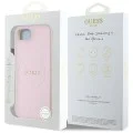 Калъф за iPhone 16e - Guess - Grained Gold Ring MagSafe (GUHMPSE4PGHSMMP) - Розов
