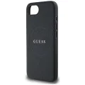 Калъф за iPhone 16e - Guess - Grained Gold Ring MagSafe (GUHMPSE4PGHSMMK) - Черен