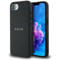 Калъф за iPhone 16e - Guess - Grained Gold Ring MagSafe (GUHMPSE4PGHSMMK) - Черен