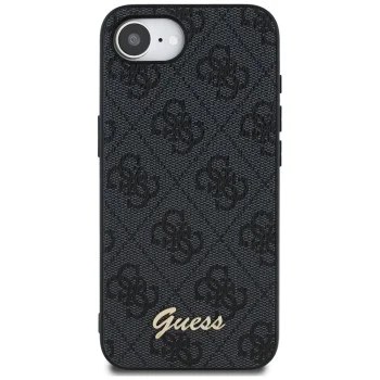 Калъф за iPhone 16e - Guess - Hardcase 4G Script Logo (GUHMPSE4HG4SHK) - Черен