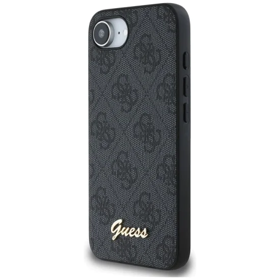 Калъф за iPhone 16e - Guess - Hardcase 4G Script Logo (GUHMPSE4HG4SHK) - Черен
