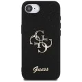 Калъф за iPhone 16e - Guess - Glitter Fixed Big 4G (GUHCPSE4HG4SGK) - Черен