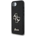 Калъф за iPhone 16e - Guess - Glitter Fixed Big 4G (GUHCPSE4HG4SGK) - Черен