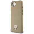 Калъф за iPhone 16e - Guess - Grained PU Triangle Logo MagSafe (GUHMPSE4PGTSPSW) - Кафяв