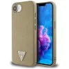 Калъф за iPhone 16e - Guess - Grained PU Triangle Logo MagSafe (GUHMPSE4PGTSPSW) - Кафяв
