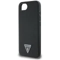 Калъф за iPhone 16e - Guess - Grained PU Triangle Logo MagSafe (GUHMPSE4PGTSPSK) - Черен