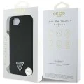 Калъф за iPhone 16e - Guess - Grained PU Triangle Logo MagSafe (GUHMPSE4PGTSPSK) - Черен