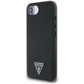Калъф за iPhone 16e - Guess - Grained PU Triangle Logo MagSafe (GUHMPSE4PGTSPSK) - Черен