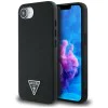 Калъф за iPhone 16e - Guess - Grained PU Triangle Logo MagSafe (GUHMPSE4PGTSPSK) - Черен