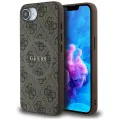 Калъф за iPhone 16e - Guess - 4G Ring Classic Logo MagSafe (GUHMPSE4G4GFRW) - Кафяв