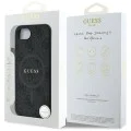 Калъф за iPhone 16e - Guess - 4G Ring Classic Logo MagSafe (GUHMPSE4G4GFRK) - Черен