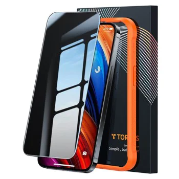 Протектор за iPhone 15 Pro Max - Torras GlassGo Epic Privacy - черен