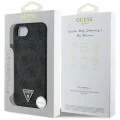 Калъф за iPhone 16e - Guess - 4G Ring Triangle Logo MagSafe (GUHMPSE4P4TDPK) - Черен