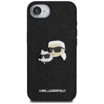 Калъф за iPhone 16e - Karl Lagerfeld - Hardcase Glitter Fixed (KLHCPSE4PFGKCPK) - Karl&Choupette Head