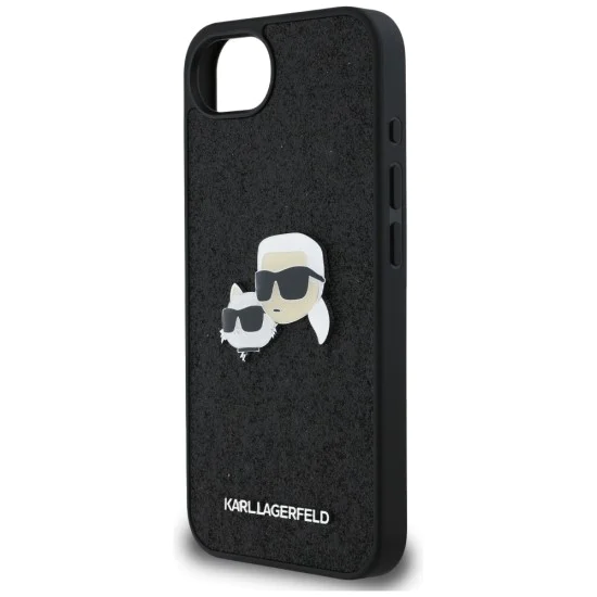Калъф за iPhone 16e - Karl Lagerfeld - Hardcase Glitter Fixed (KLHCPSE4PFGKCPK) - Karl&Choupette Head