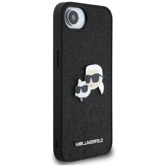 Калъф за iPhone 16e - Karl Lagerfeld - Hardcase Glitter Fixed (KLHCPSE4PFGKCPK) - Karl&Choupette Head