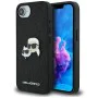 Калъф за iPhone 16e - Karl Lagerfeld - Hardcase Glitter Fixed (KLHCPSE4PFGKCPK) - Karl&Choupette Head
