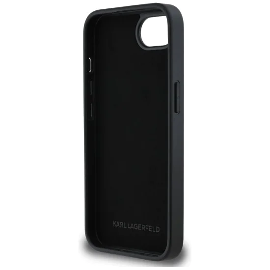 Калъф за iPhone 16e - Karl Lagerfeld - Hardcase Glitter Fixed (KLHCPSE4PFGKCPS) - Silver Karl&Choupette Head