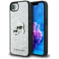 Калъф за iPhone 16e - Karl Lagerfeld - Hardcase Glitter Fixed (KLHCPSE4PFGKCPS) - Silver Karl&Choupette Head