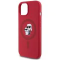 Калъф за iPhone 15 - Karl Lagerfeld - Silicone MagSafe (KLHMP15SSCMKCRHR) - Червен Karl&Choupette