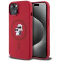Калъф за iPhone 15 - Karl Lagerfeld - Silicone MagSafe (KLHMP15SSCMKCRHR) - Червен Karl&Choupette