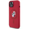 Калъф за iPhone 15 - Karl Lagerfeld - Silicone MagSafe (KLHMP15SSCMKCRHR) - Червен Karl&Choupette