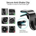 Techsuit - Стойка за кола AirGrip (S8) - Водопадна форма, магнитна N52 сигурна ръкохватка, за вентилационен отвор, скоба за ръкохватка - черно / сребристо