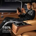 Baseus - Зарядно за кола PrimeTrip VW1 (C00069000121-00) - 3x USB, 3x Type-C, 105W, Бързо зареждане, 60W Прибиращ се кабел - Черен