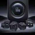 Baseus - Зарядно за кола PrimeTrip VW1 (C00069000121-00) - 3x USB, 3x Type-C, 105W, Бързо зареждане, 60W Прибиращ се кабел - Черен
