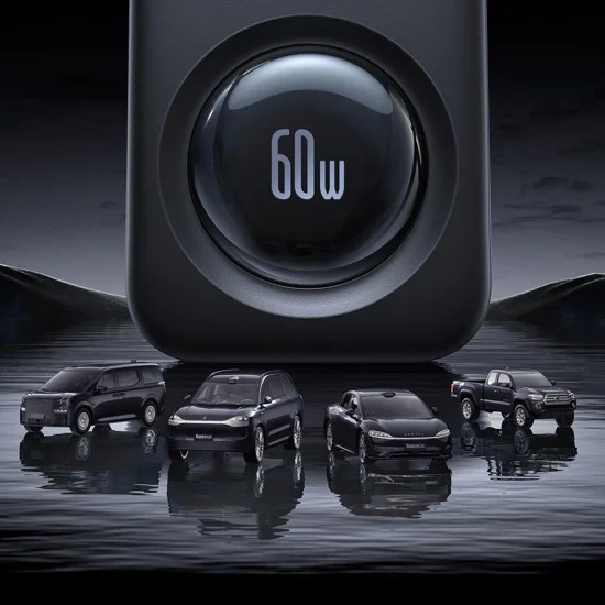 Baseus - Зарядно за кола PrimeTrip VW1 (C00069000121-00) - 3x USB, 3x Type-C, 105W, Бързо зареждане, 60W Прибиращ се кабел - Черен
