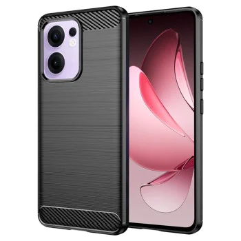 Калъф за телефон Oppo Reno13 F 4G / Reno13 F 5G / Reno13 FS 5G – Techsuit Carbon Silicone – Черен