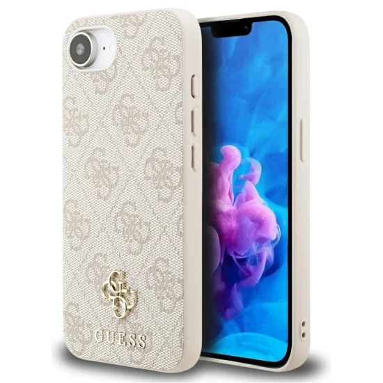 Калъф за iPhone 16e - Guess - Hardcase 4G Classic MagSafe (GUHMPSE4P4SM4MP) - Розов